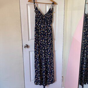 Natural Life Navy Floral Jumpsuit